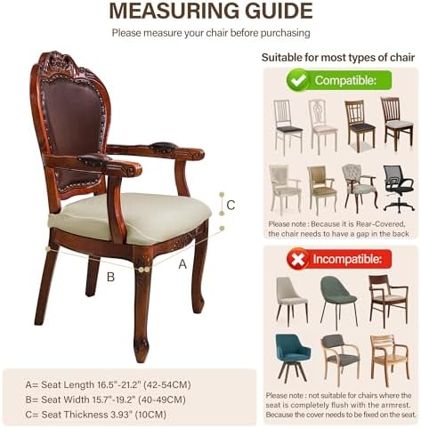 CZL Dining Chair Covers Set of 6 with Zipper