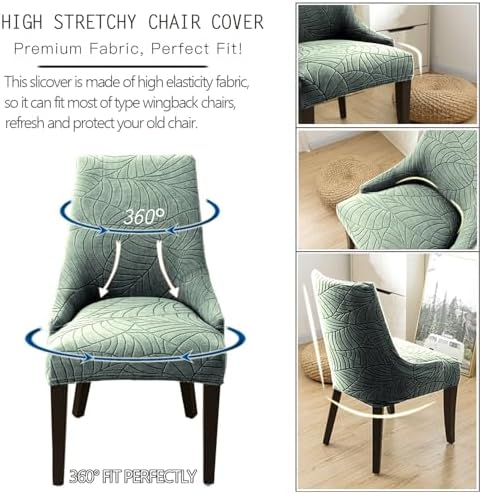 Wingback Chair Cover for Dining Room with Spandex Fabric