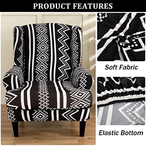 Wing Chair Slipcovers 2 Piece Stretch Spandex Set
