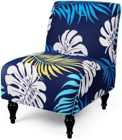 Iauddy Armless Accent Chair Slipcover - Navy BlueLeaves