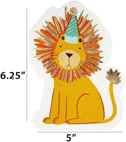 Party Animal Die Cut Lunch Napkins 20 Count Pack
