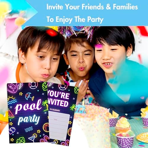 30 Pool Birthday Invitations with Envelopes Summer Theme Party