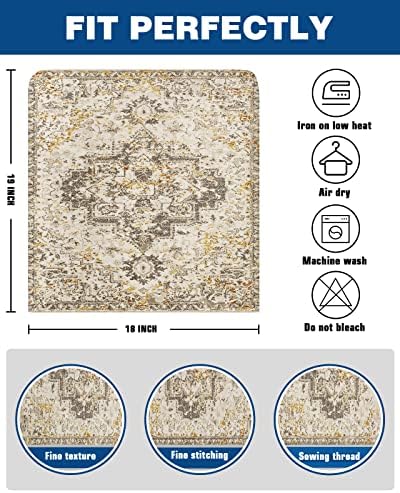 Beige Boho Chair Covers Set of 4 for Dining Room