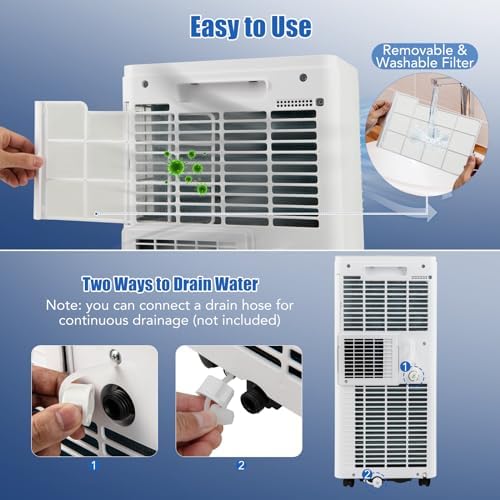 COSTWAY 9000 BTU Portable AC with Fan Dehumidifier
