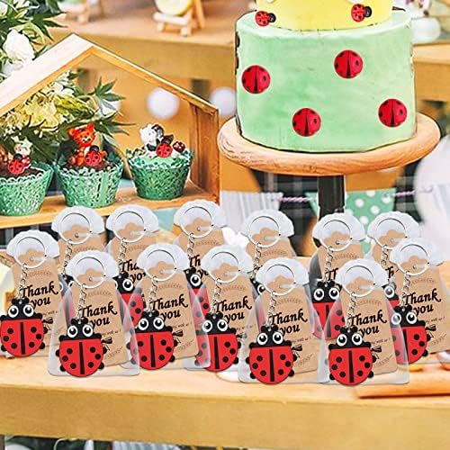 40 Pack Ladybug Keyring Party Favor for Ladybug Lovers