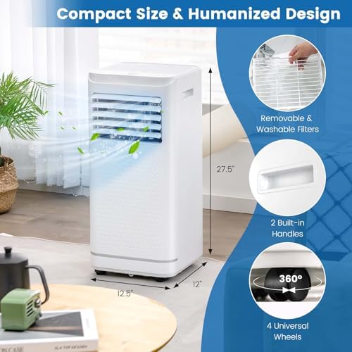 SIMOE 8000BTU Portable AC with Dehumidifier and Fan Mode
