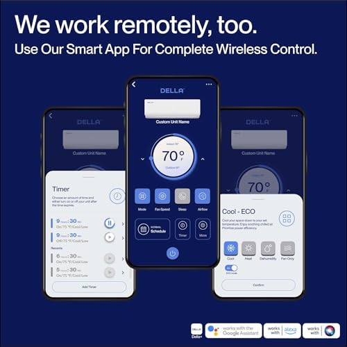 Della 2 Zone 18000 BTU Mini Split AC with Alexa Compatibility