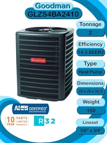Goodman 2 Ton 143 SEER2 R-32 Heat Pump Condenser