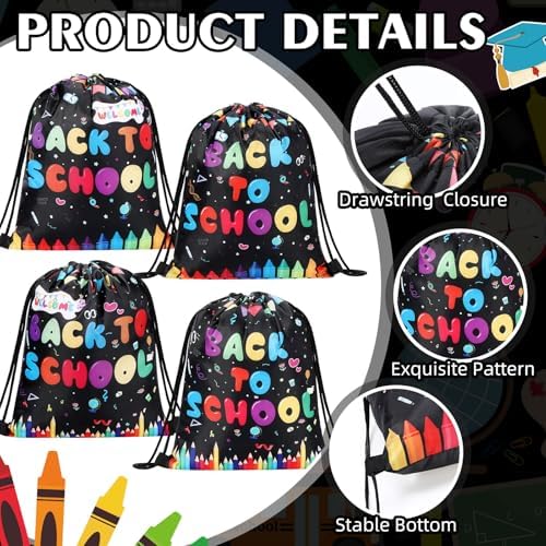 SATINIOR 24 Pcs Drawstring Backpacks Bulk