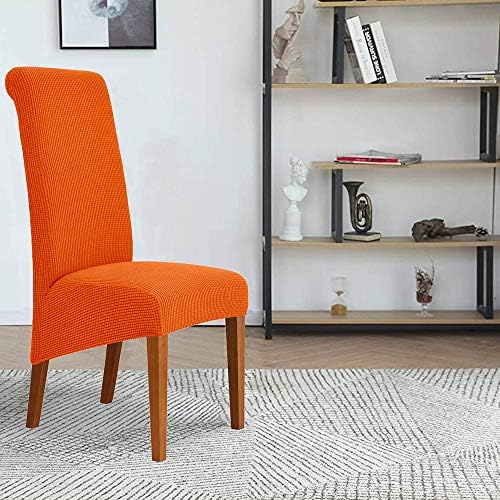 Deisy Dee Stretch XL Dining Chair Covers with Slipcovers Removable Washable Orange 2