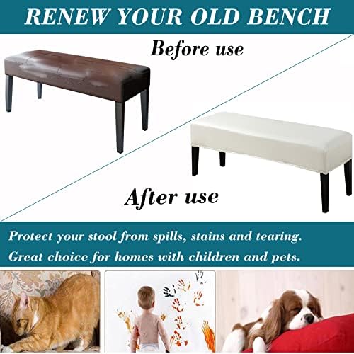 HFCNMY Waterproof PU Dining Bench Cover - Beige