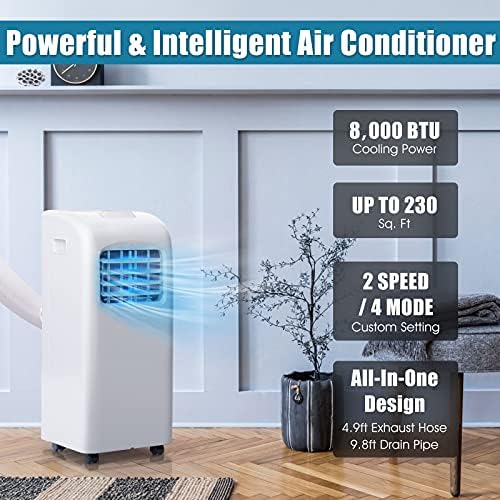 GOFLAME 8000BTU Portable Air Conditioner with Remote Control