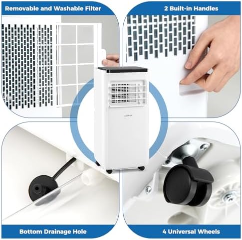 COSTWAY 8000 BTU Portable Air Conditioner with Timer and Sleep Mode