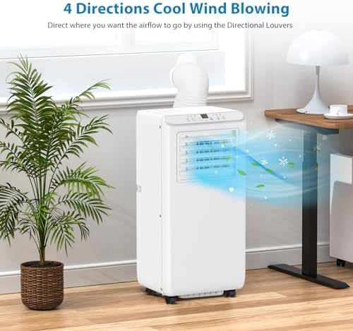 Agrestem 8000BTU Portable Air Conditioner with Fan and Dehumidifier White