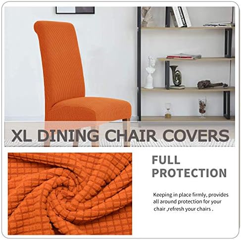 Deisy Dee Stretch XL Dining Chair Covers with Slipcovers Removable Washable Orange 2