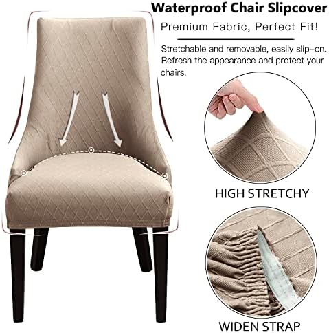 KELUINA Wingback Chair Covers Set of 2 Khaki