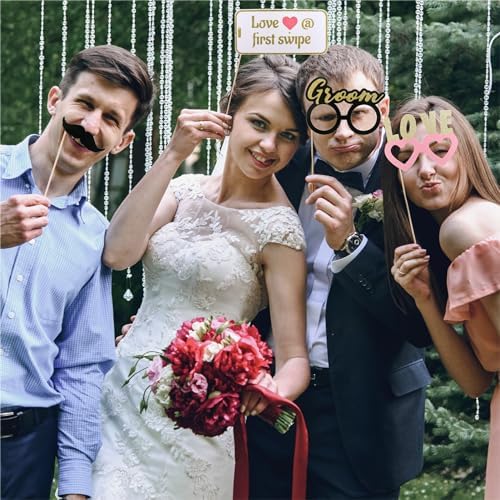 Soul Shift 60PCS Pastel Wedding Photo Booth Props - Ready to Use