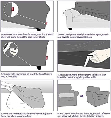 ZNSAYOTX Velvet Sofa Slipcover 4 Piece for 3 Cushion Couch