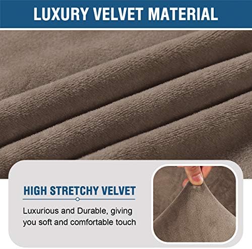 HVERSAILTEX Velvet Armchair Slipcover Taupe