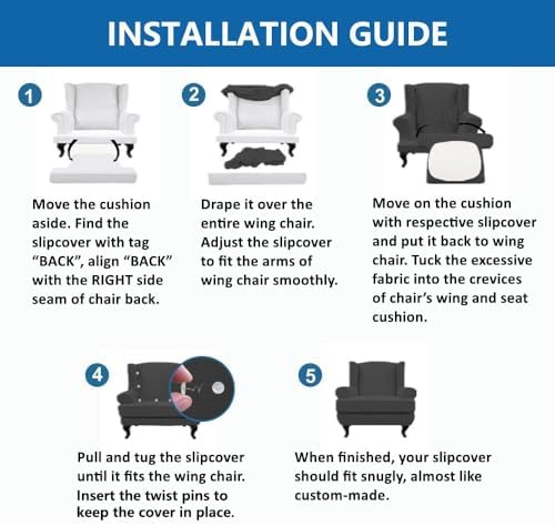 Aedlcal Stretch Velvet Wingback Chair Slipcover 2 Piece