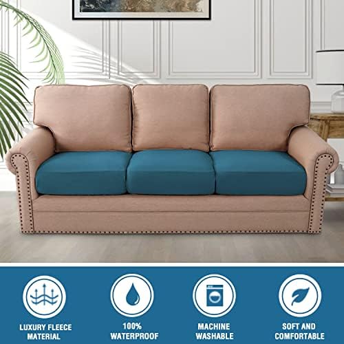 HVERSAILTEX 3 Piece Sofa Slipcovers Peacock Blue