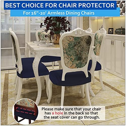 BUYUE Dining Chair Covers Set of 4 Navy Blue Rear Covered