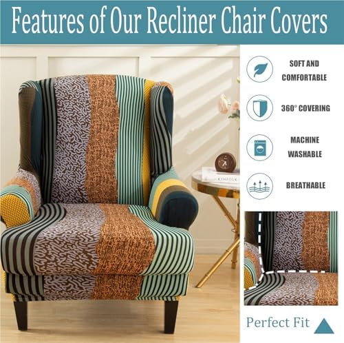 Wingback Chair Covers for Living Room and Bedroom