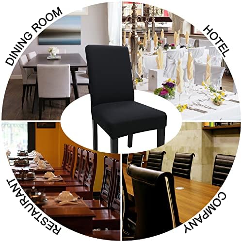 Keyroal Dining Chair Covers Set of 4 Black