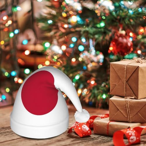 Japanese Flag Print Christmas LED Santa Hat for Festive Events