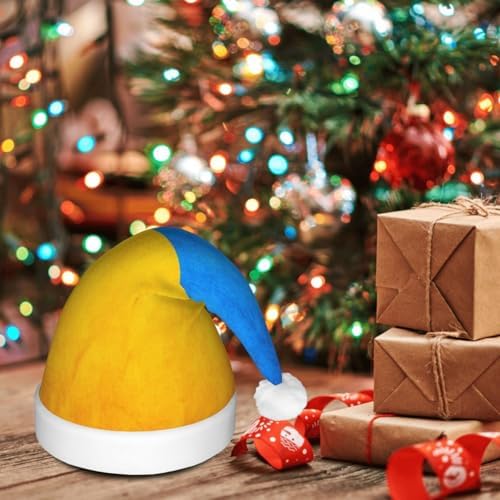 Ukrainian Flag Christmas Hat with LED Lights