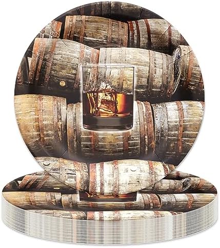 Havercamp Bourbon Birthday Decorations 16ct Paper Plates