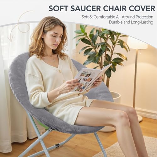 Velvet Stretch Saucer Chair Cover for Indoor and Outdoor Use