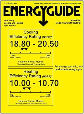 Pioneer WYS012G-20 Wall Mount Ductless Inverter Mini Split Heat Pump