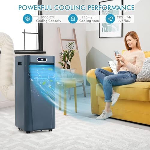 DORTALA Portable AC Unit 8000 BTU Dark Blue