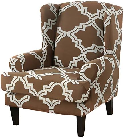 TOPCHANCES 2 Piece Wingback Chair Slipcovers with Cushion Cover