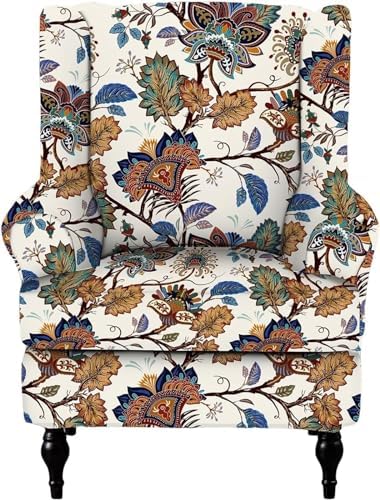 ZEaink 2 Piece Wing Chair Slipcovers Stretch Spandex Covers