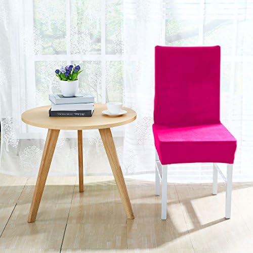Uxcell Plush Dining Chair Cover Pink Velvet Slipcover Protector