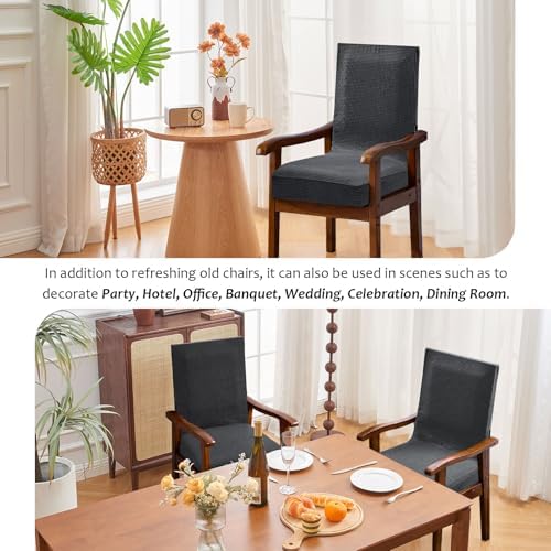 NICEEC Universal Deep Grey Arm Chair Covers Set of 2 with Zipper