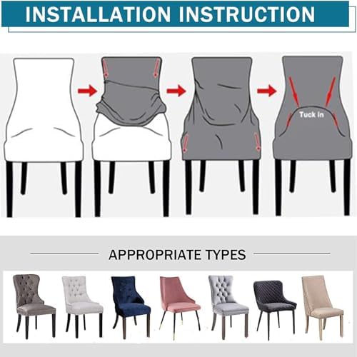 2PCS Stretch Wingback Chair Covers for Dining Room Decor