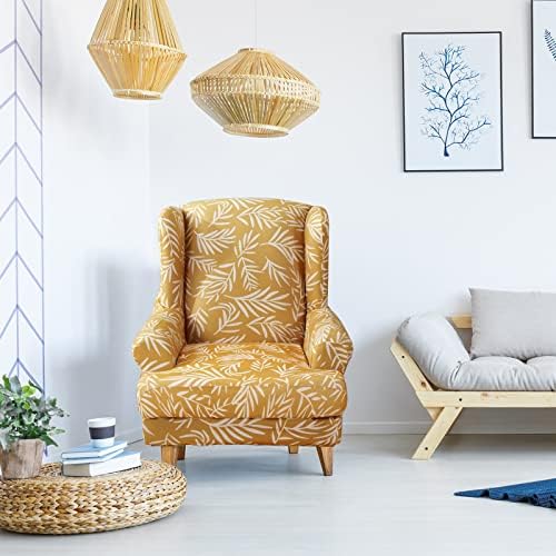 MIFXIN 2-Piece Wingback Chair Slipcovers with Cushion Cover