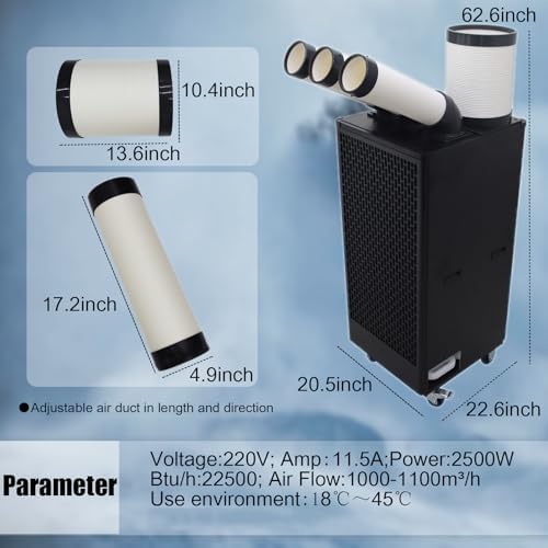 Industrial Spot Cooler Portable 22500 Btuh Air Conditioner