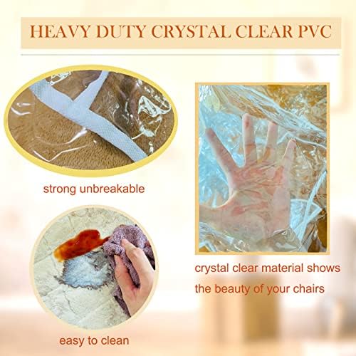Clear PVC Dining Chair Covers with Backrests Set of 2