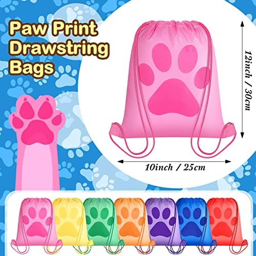 Yerliker 14 Piece Paw Print Drawstring Bags