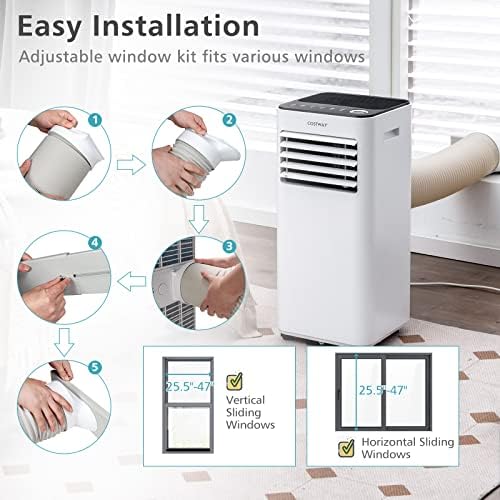 COSTWAY 10000 BTU Portable Air Conditioner for Bedroom and Dorm
