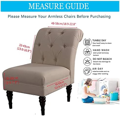 SHILINTONG Armless Accent Chair Cover Navy