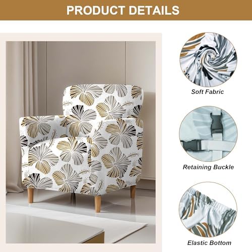 KINGNAM Armchair Slipcover with Elastic Bottom and Arms