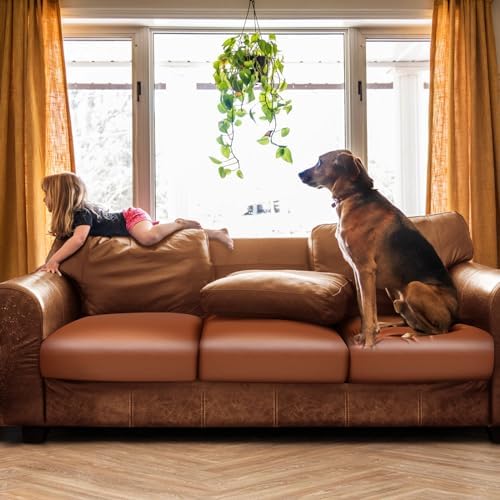 Fuloon Faux Leather Sofa Slipcover 3 Pack