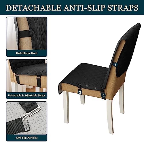 Yonus Waterproof Dining Chair Cover Black 1PCS