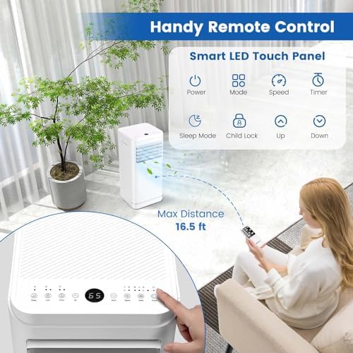 SIMOE 8000BTU Portable AC with Dehumidifier and Fan Mode