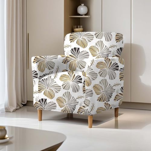 KINGNAM Armchair Slipcover with Elastic Bottom and Arms
